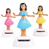 GEZICHTA Solar Powered Dancing Hula Girl - Green Skirt,Dancing Hula Hawaiian Girl Figure Model,Solar...