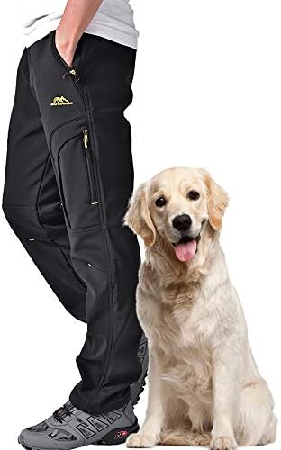 Toomett Men's snow Pants Skiing Winter Insulated Soft Shell Outdoor fleece lined Hiking Pants with zipper pockets,MH4409,Black,32