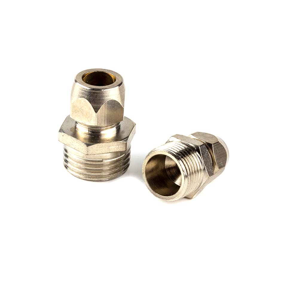 ezqnirk 1PCS BSP Male Thread Tube Brass Ferrule Tube Compression Fitting Connector,1/2