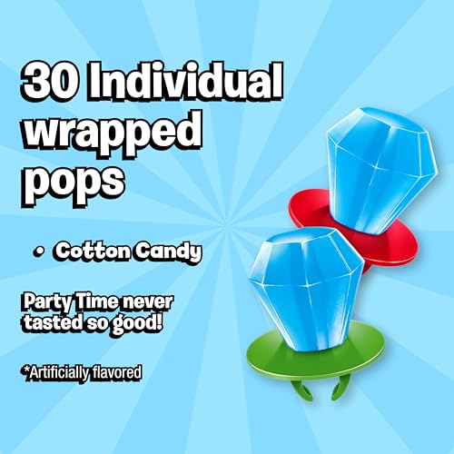 Image of Ring Pop Individually Wrapped Cotton Candy Flavored Lollipop 30 Count | Bulk Pack - Wearable Hard Candy Rings for Kids Fun Sweets for Parties Party Favors & Goodie Bags