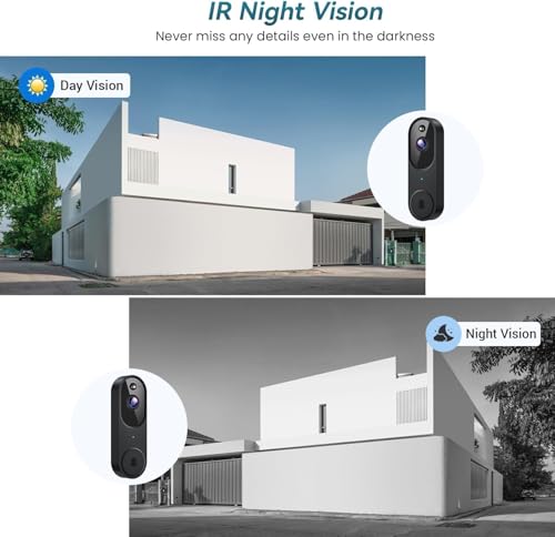 Image of Smart Video Doorbell Camera with AI Motion Detection, Night Vision, Cloud Storage, 2 Way Audio, Battery Powered, 2.4GHz Wi-Fi Only