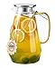 1.8L Heiß- und Kaltkaraffe - klassisches Design, 2-Wege-Deckel zum Filtern von frischen Fruchtstücken, Krug aus Borosilikat-Leichtglas mit Griff, mit Geschenkanhänger | Smith's Mason Jars