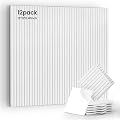 MAGICUBETIC 12 Pack Acoustic Panels,Thicker 0.47 inch Self-Adhesive Soundproof Wall Panels,High Density Sound Proof panels for Walls, Office, Reccording Studio, Home,Furnace-White