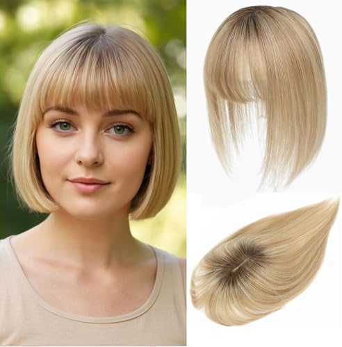 Postiche avec frange pour femme au quotidien cheveux clairsemés nuance 4T1016