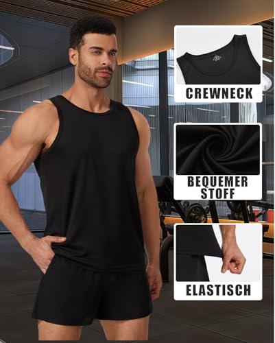 Celfaeree 5er Pack Tank Top Herren Schnelltrocknendes Ärmelloses Shirt Unterhemd Fitness Bodybuiding Achselshirt… – Ansicht 5