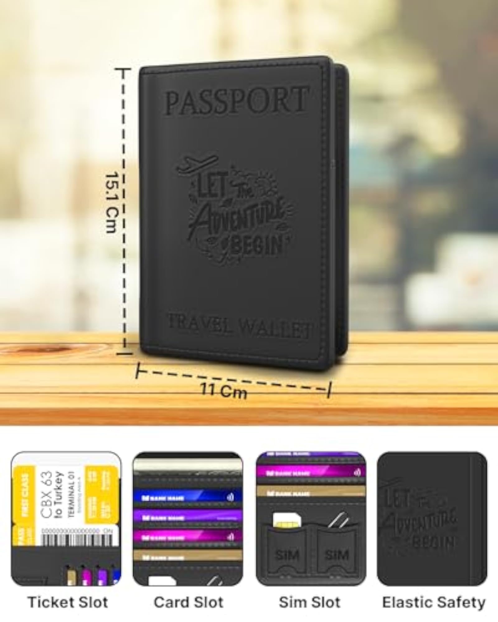 Faux Leather Premium Passport Holder for Men and Women