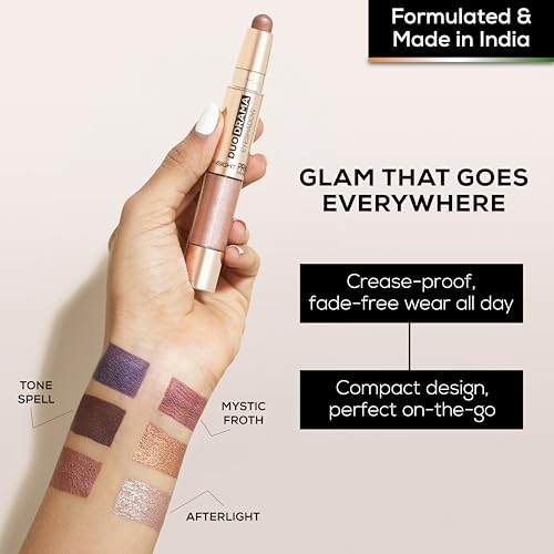 Image of Duo Drama Eyeshadow (Tone Spell) | Metallic Finish | Cream-to-Liquid Hybrid Formula with Intense Pigment | Waterproof, Long-Wear & Easy to Blend - 8g
