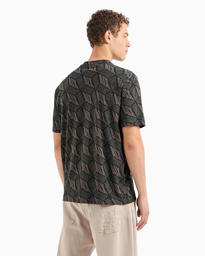 Armani Exchange Men's All Over Ax Logo Creating 3-d Effect Print Regular Fit Tee4
