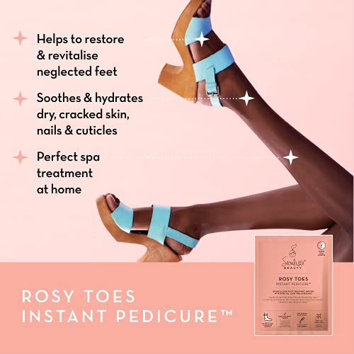 Seoulista Beauty Rosy Toes Instant Pedicure - At-Home Foot Treatment With Rose Oil & Natural Ingredients, Softens, Hydrates & Revitalizes Dry Feet, Revitalise, Vegan, Cracked, Award Winning, 1 Pack #TOP1
