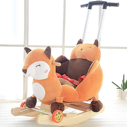 Rocking Horse Hölzerner Schaukeltier Mit Rad & Putter & Sicherheitsgurt, Wippstuhl Innen Im Freien – Bild 7