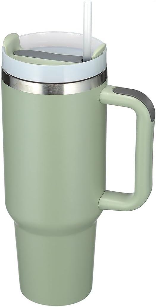 40 oz Tumbler with Handle，Stanley Cup Accessories Include，Insulated Cup Reusable Stainless Steel 304 Water Bottle Mug Cups as a Birthday Gifts For Women Men Friend Coworker (#2沙丘)