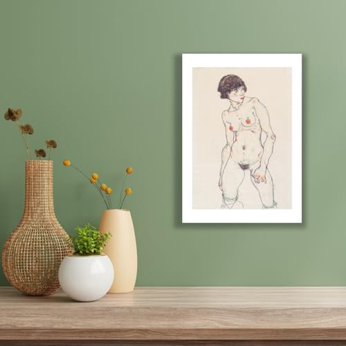 Affiche Egon Schiele Nu debout penché à droite grand format Spiffing Prints - 3
