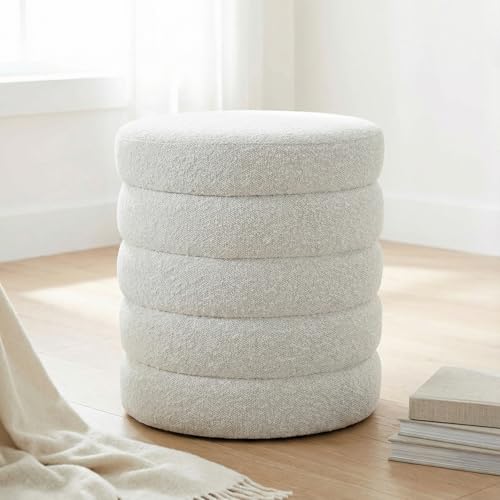 Cortesi Home Morcant Cylindrical Storage Ottoman, Light Grey by Cortesi Home - Used condition - Image 8