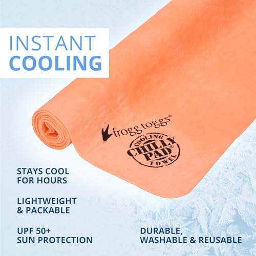 Image of FROGG TOGGS Chilly Pad Cooling Towels for Face and Neck, 33 inchx13 inch | Keep in your backpack for hours of evaporative cooling relief during fitness, beach, pool, basketball, golf, camping, travel
