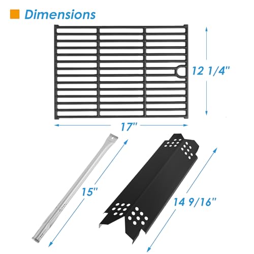 Image of Grill Parts for Nexgrill 4 Burner 720-0925 720-0925P 720-0925PG, Cooking Grate, Heat Shield and Burner Kit for Nexgrill 720-0925P Replacement Parts for Nexgrill 4 Burner 720-0925