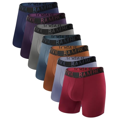 Image of BAMBOO COOL Men's Ultra ComfortSoft Underwear, Moisture Wicking & Breathable No Ride Up Boxer Briefs with Fly, Multipack