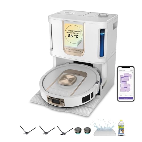 Shark ThermaCharged PowerDetect Aspirateur Robot, Wet & Dry, DirtDetect, FloorDetect, Nettoyage Autonome, EdgeDetect, Technologie NeverStuck, 3 Heures de Nettoyage continu. AV2920XEEUWH