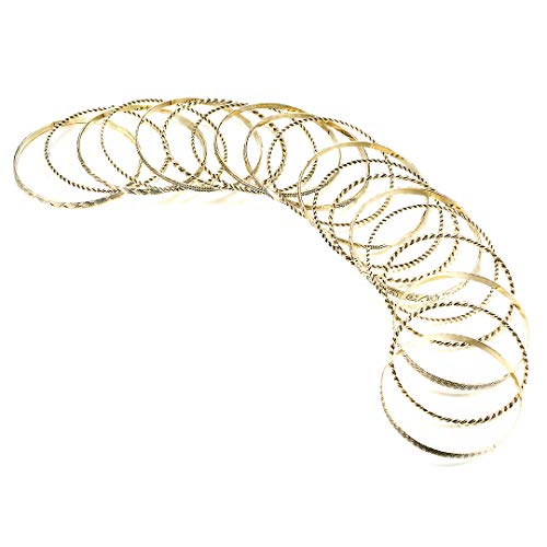 Ensoul Antique Gold Color Flower Mixed Metal Aztec African Indian Vintage Multi Bangle&Bracelets For Women Set Of 19 #TOP3