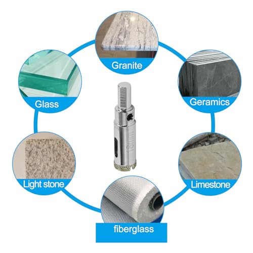 Image of 0.71 inch / 18mm Diamond Glass Hole Saw with Center Drill Bit for Ceramic, Tile, Marble