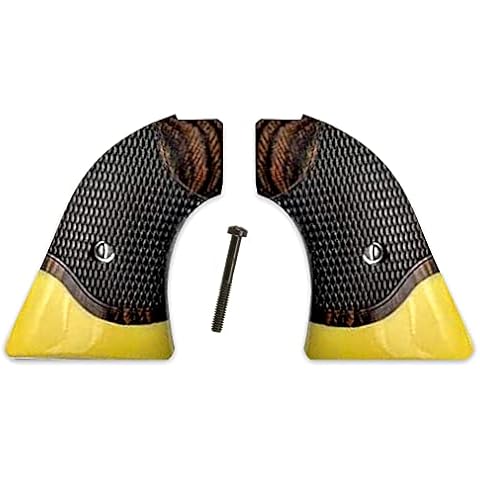 Premium Gun Grips Compatible Replacement for Heritage Arms Rough Rider Rosewood Grips Marshal Model w/Faux Ivory Accent .22 & .22 mag Cover