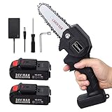 HEYPORK Mini Chainsaw 4-Inch Cordless Electric Protable Chain Saw with Brushless Motor, Pruning...