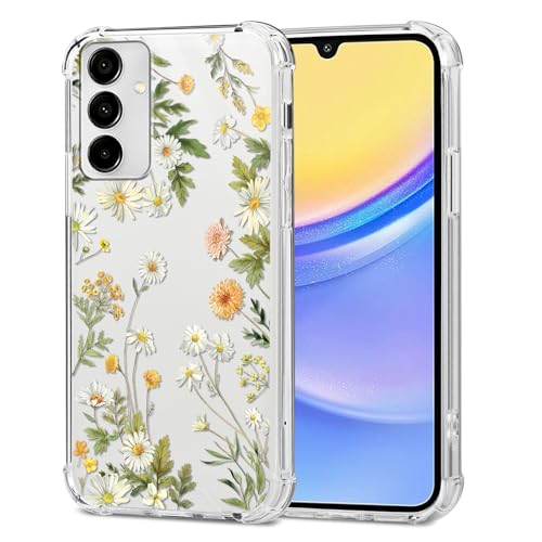 Saqmkil Transparente Coque pour Samsung Galaxy A15 4G/5G, Housse Anti-Rayures Protection Étui avec Aesthetic Design Motif, Silicone Femme Fille Coque Etui Bumper Cover...