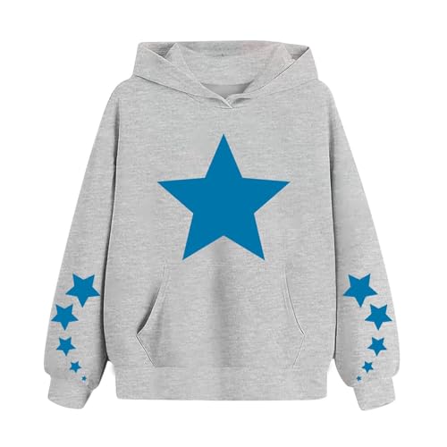 Girls Cute Star Print Hoodies Oversized Long Sleeve Pullover Casual Loose Tops Sweatshirt Winter Preppy Clothes2