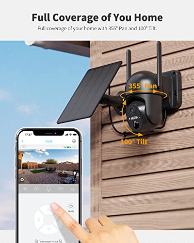 Ebitcam 4G Lte Cellular Security Camera Includes Sd/Sim Card, Solar Powered Cameras Work No Wifi, 2K Live Video, 360° Full View, Motion Activated, Siren Alert, Sd/Cloud Storage, Playback, Night Vision #TOP6
