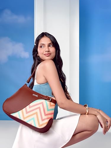 Image of ZOUK Ira Handbag | Stylish Women's Handbag | Luxury Shoulder Bag for Women | Trendy | Fancy Ladies Handbags | Small Purse for Events | Water-Resistant