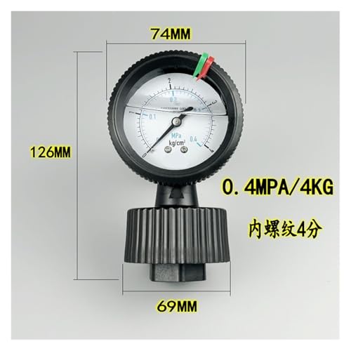 Manomètre à membrane PP60 pour mesurer la pression d'eau 2KG - 2
