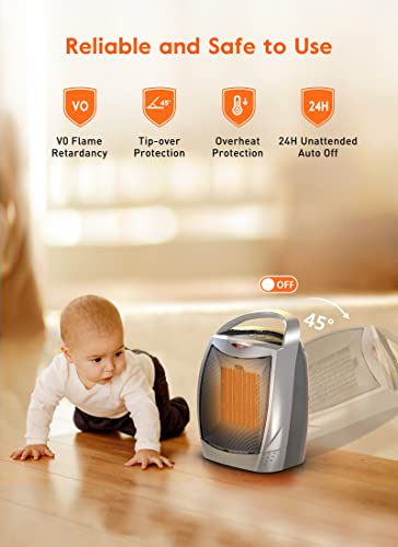 Givebest Space Heater, 2022 Upgraded Digital 1500W Etl Listed Quiet Portable Heater With Timer, 4 Modes, Overheating & Tip-Over Protection, 1S Fast Heating Electric Heater For Indoor Use, Bedroom #TOP4