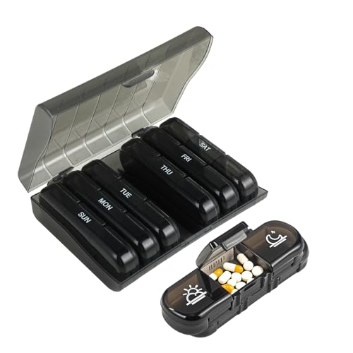 Pastillero Semanal 7 Días 21 Compartimentos Negro