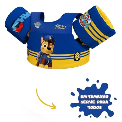 Boia Infantil com Colete Salva Vidas Nash - Patrulha Canina Chase