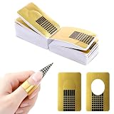 120 Piezas Moldes Uñas, Papeles de Extensión de Uñas, Necesario para la extensión de uñas Plantilla de bandeja de papel de Moldes Guías Pegatinas Formas UV Gel