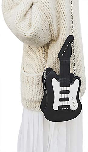 QZUnique Guitar/Violin/Piano Shoulder Bag Creative PU Leather Handbag Zipper Closure Crossbody Tote for Girls and Women2