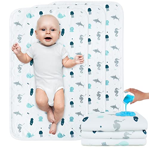 Changing Pad Liner Quilted Waterproof, Baby Changing Pad, Changing Table Pads, Anti Slip & Washable Baby Changing Mat, 27" X 14", 3 Pack #TOP21