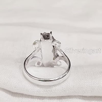 Natural Herkimer Diamond Ring, Rough Herkimer Diamond Ring, Hippie Wire Ring, 925 Sterling Silver, Womens Ring, Christmas, Thanksgiving, Handmade, Statement Jewelry, Rough Gemstone Jewelry