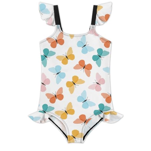 Image of Girls One Piece Swimsuit Lovely Cute Animals Ruffles Swimwear Bathing Suits 3-12 Years
