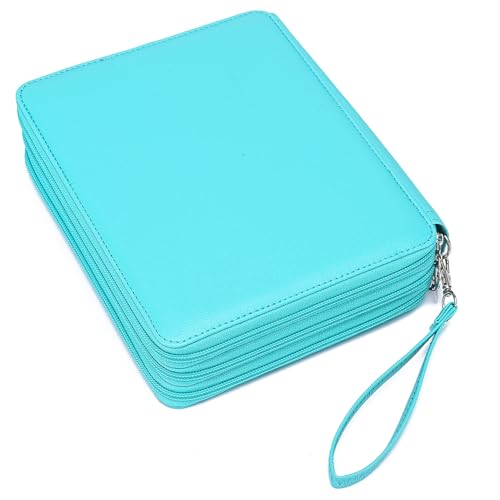 Image of YOUNGCOL Deluxe PU Leather Colored Pencil Case - 120 Slots Pencil Holder with Handle Strap Large Capacity Pencil Organizer