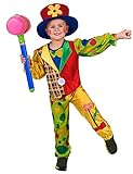 Kombination  Hut Kinder Clownkostüm für Jungen bunt - Gelb