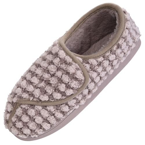 Image of Git-up Women Soft wide Slippers Memory Foam Closed Toed Diabetic Arthritis Edema House Slippers