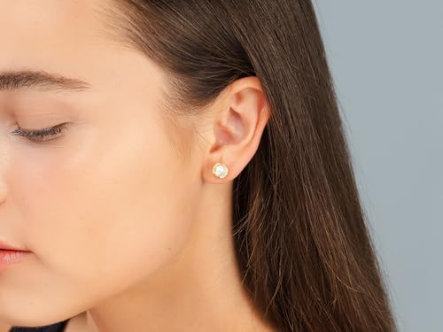 14K Gold Plated 925 Sterling Silver Wavy Caged Pearl Stud Earrings for Women3