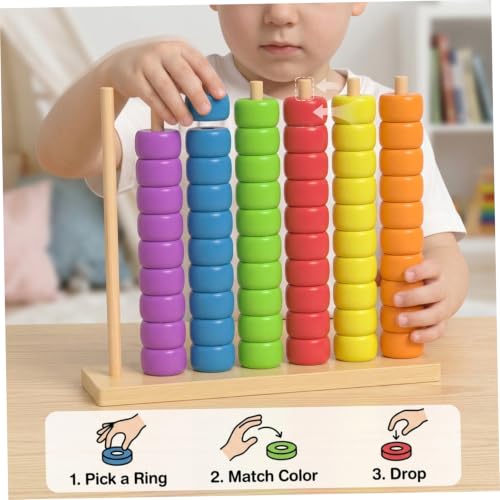 Juego de apilamiento de colores de madera con cuentas suaves para niños y adultos 3