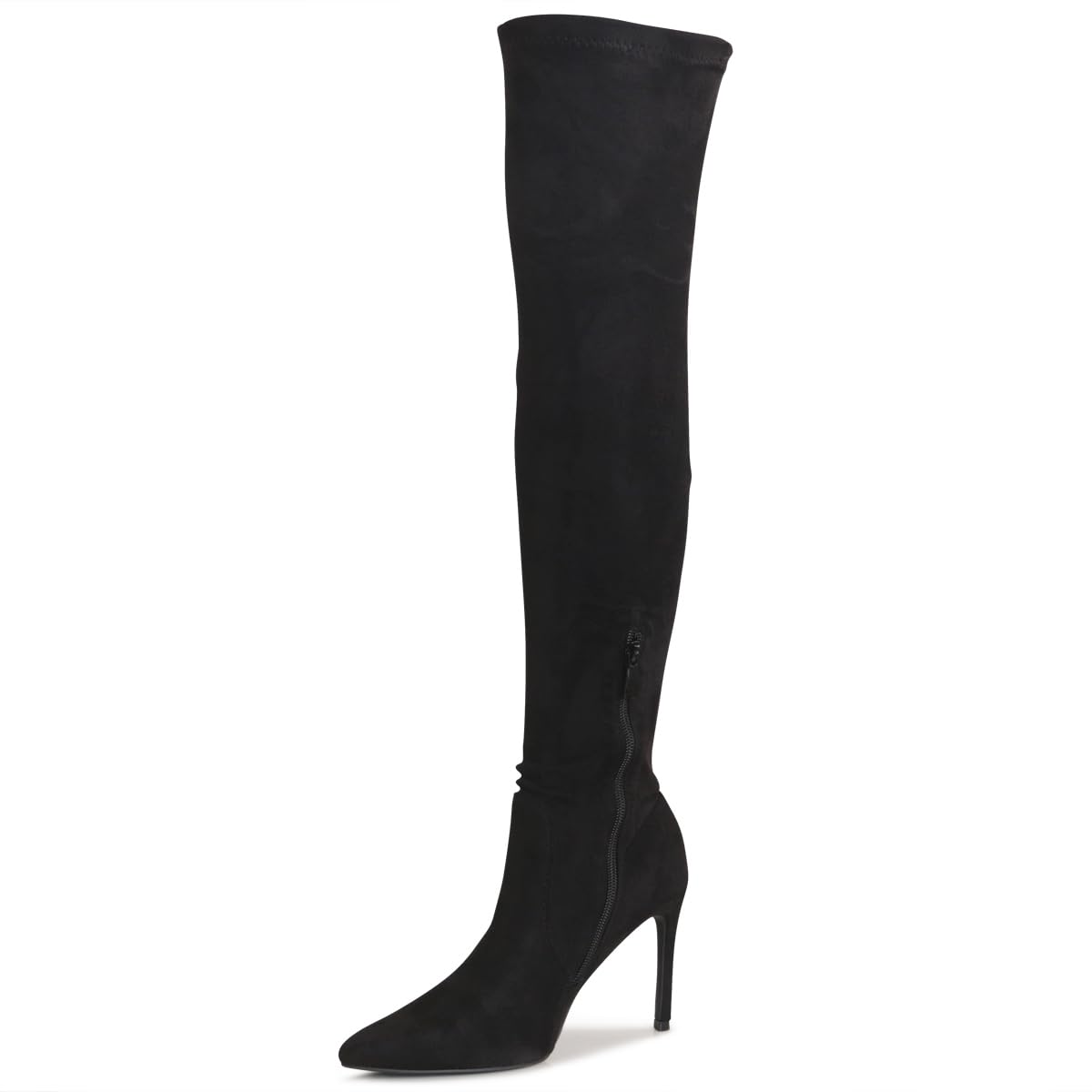3206 Damen Spitze Overknee Stiefel Velours