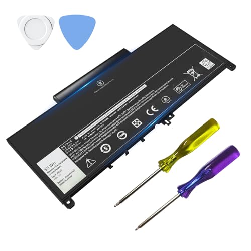 choccosuri J60J5 E7470 E7270 Battery for Dell Latitude Laptop Replacement Latitude E7470 E7270 7470 7270 451-BBSY 1W2Y2 R1V85 P26S001 242WD MC34Y 451-BBSU GG4FM P61G001 0MC34Y Battery 55Wh 7.6V