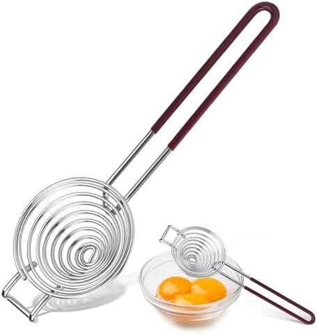Egg Separator,Stainless Steel Egg Yolk White Separation Tool Long...
