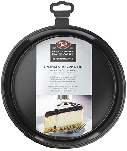 Tala Performance, 20 cm Springform Round Cake Tin, Professional Gauge Carbon Steel with Eclipse Non-Stick Coating, Loose Base, Easy Release Cake Pan; Ideal for cakes, pies and cheesecakes