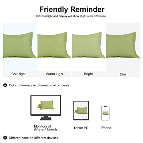Taie d'oreiller sans repassage lot de 2 microfibre standard vert - 8