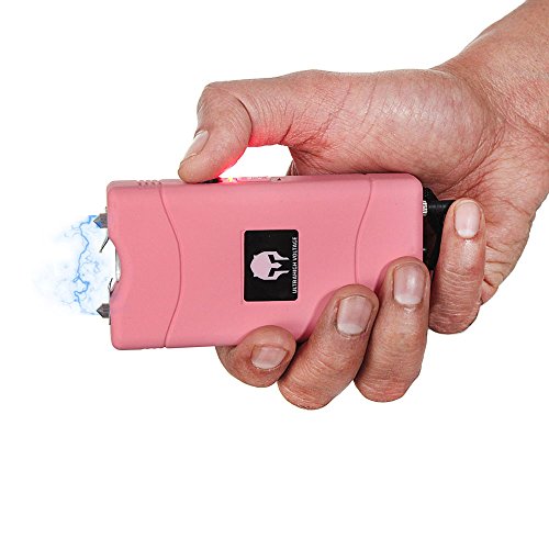 Gladiator Ultra Powerful Mini Stun Gun W/ Safety Pin - Rechargeable Flashlight (Pink) #TOP1