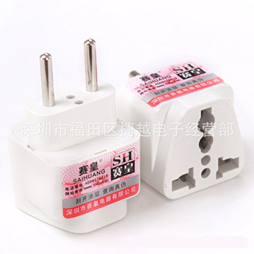 Two-Round-Pin Plug Travel Adapter Universal Socket for India, European Countries .etc.
